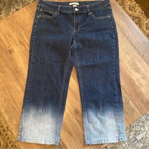 White House Black Market Noir • Ombre Crop Capri Jeans • Size 12 • NWOT